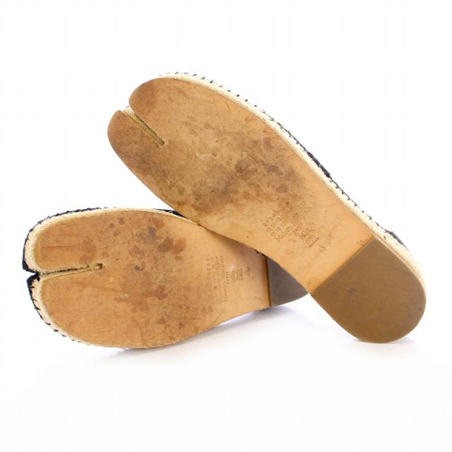 【中古】マルタンマルジェラ 22 Martin Margiela 22 エスパドリーユ タビ Tabi スリッポン レザー 43 27.0 ブラック_5