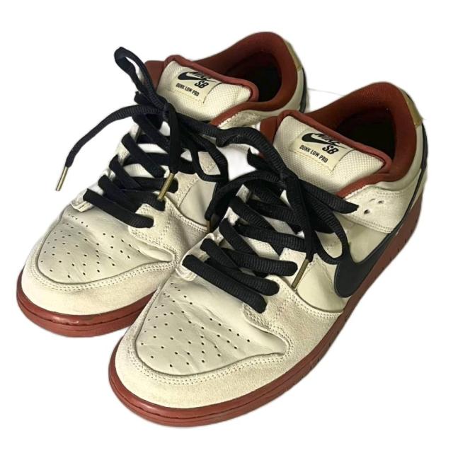 【中古】ナイキ エスビー NIKE SB Dunk Low Pro Hennessy ローカットスニーカー 27.5cm レッド アイボリー BQ6817-100