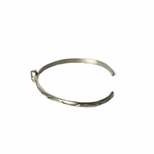 【中古】スタンプワーク ターコイズシルバーバングル USA刻印 sterling刻印 アクセサリー ブレスレッド シルバー_2
