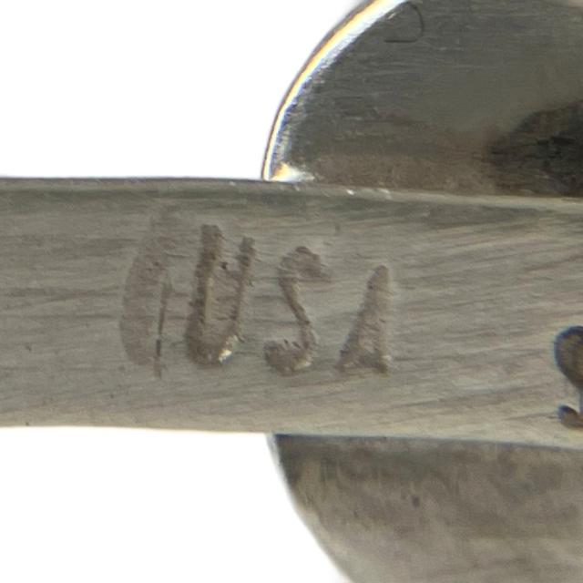 【中古】スタンプワーク ターコイズシルバーバングル USA刻印 sterling刻印 アクセサリー ブレスレッド シルバー_6
