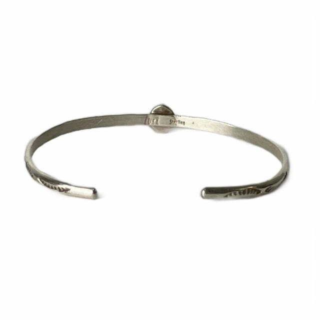 【中古】ターコイズシルバーバングル スタンプワーク sterling刻印 USA刻印 アクセサリー ブレスレッド シルバー_3