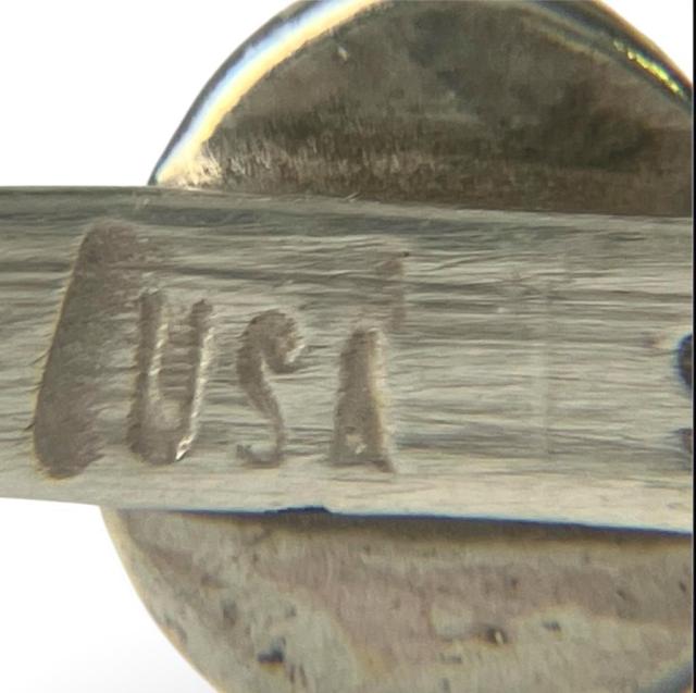 【中古】ターコイズシルバーバングル スタンプワーク sterling刻印 USA刻印 アクセサリー ブレスレッド シルバー_6