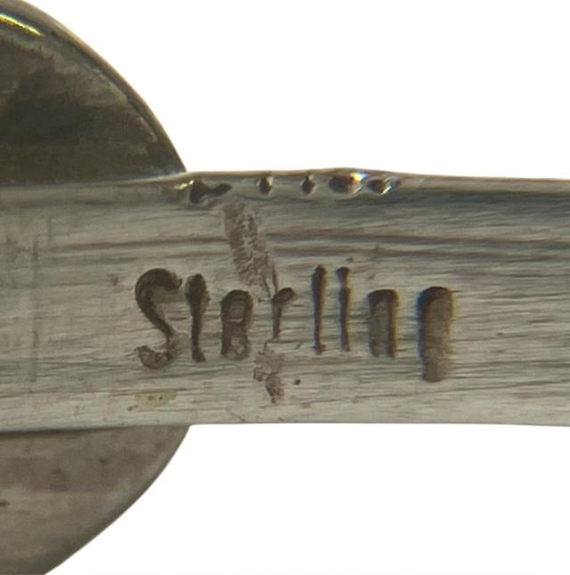 【中古】ターコイズシルバーバングル スタンプワーク sterling刻印 USA刻印 アクセサリー ブレスレッド シルバー_7