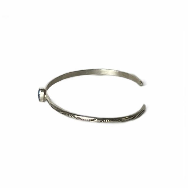 【中古】ターコイズシルバーバングル スタンプワーク sterling刻印 USA刻印 ブレスレッド アクセサリー シルバー_2