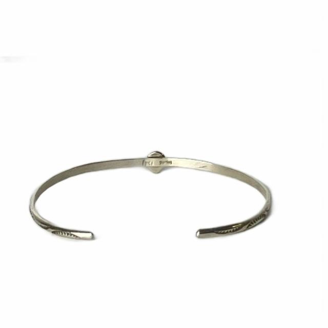 【中古】ターコイズシルバーバングル スタンプワーク sterling刻印 USA刻印 ブレスレッド アクセサリー シルバー_3