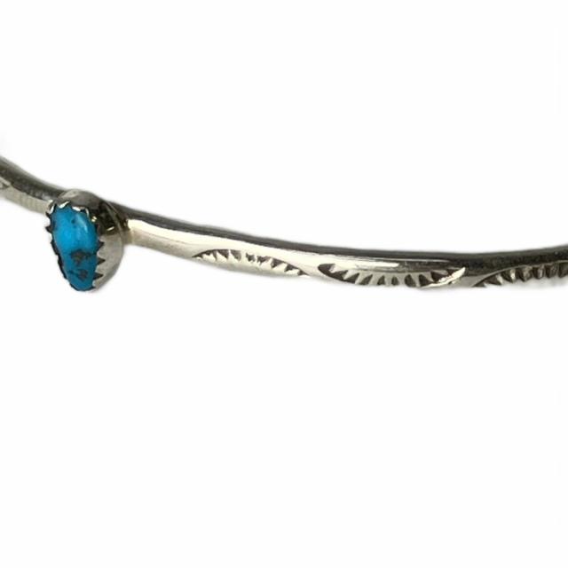 【中古】ターコイズシルバーバングル スタンプワーク sterling刻印 USA刻印 ブレスレッド アクセサリー シルバー_5
