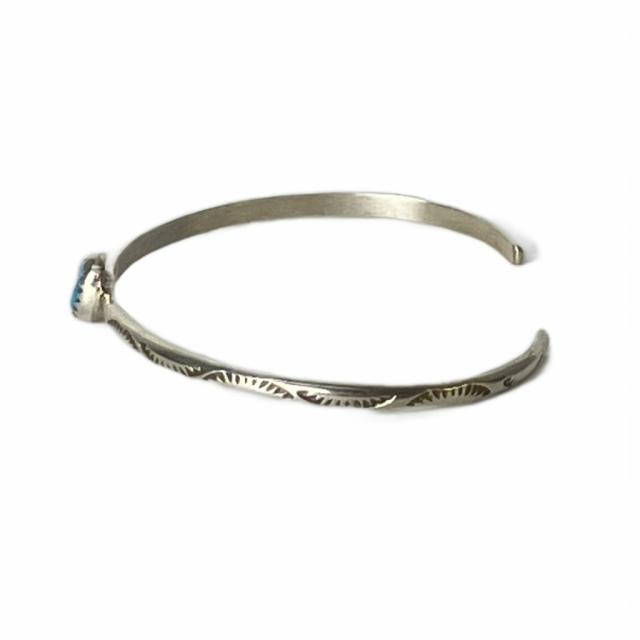 ナバホ族 ターコイズ シルバーバングル KRS刻印starling刻印