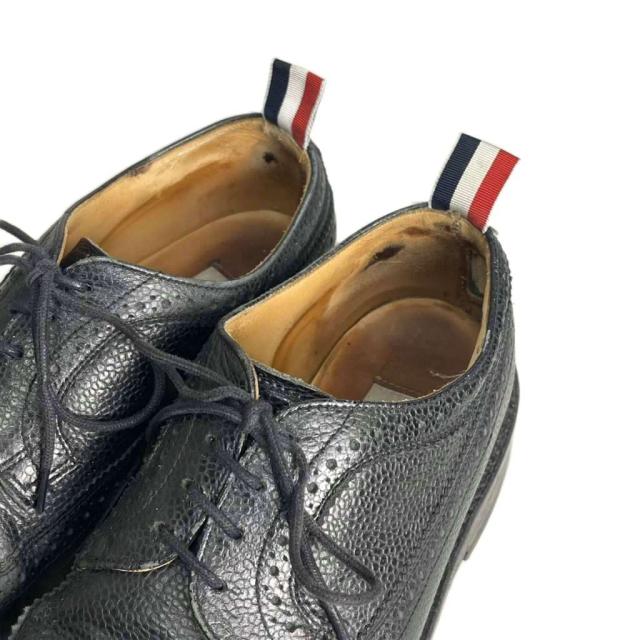 【中古】トムブラウン THOM BROWNE ウイングチップ ドレスシューズ ビジネスシューズ 革靴 US7 25.0cm 黒 ブラック