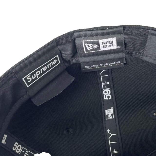 【中古】シュプリーム SUPREME 美品 22AW Money Box Logo New Era 59FIFTY キャップ 野球帽 ロゴ刺繍 7.5 59.6cm 黒