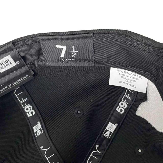 【中古】シュプリーム SUPREME 美品 22AW Money Box Logo New Era 59FIFTY キャップ 野球帽 ロゴ刺繍 7.5 59.6cm 黒