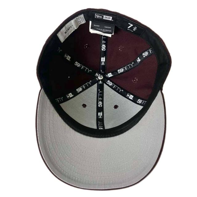 【中古】ニューエラ NEW ERA × WTAPS 59FIFTY LOW PROFILE CAP POLY TWILL キャップ 帽子 7 3/8 58.7cm ボルドー