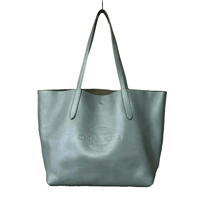 【中古】コーチ COACH レザー トートバッグ ハンドバッグ ロゴ グレー F59403 メンズ
