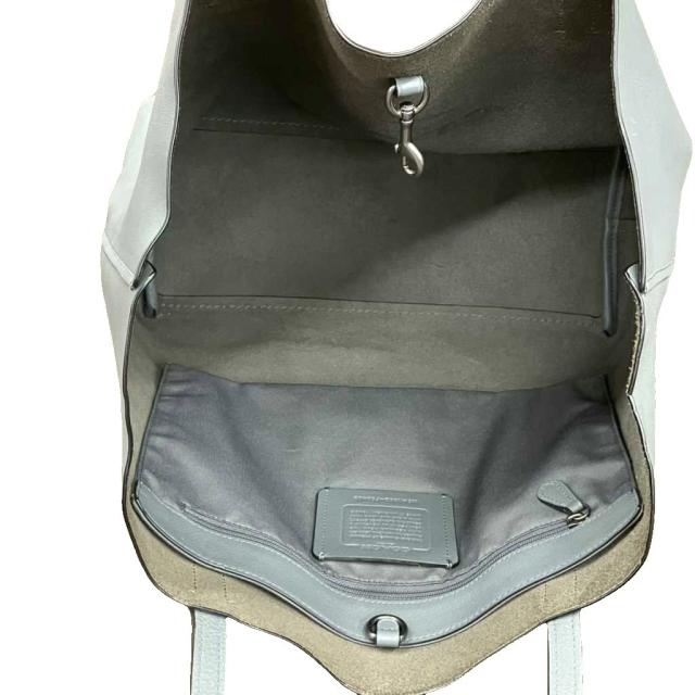 中古】コーチ COACH レザー トートバッグ ハンドバッグ ロゴ グレー