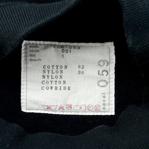 【中古】サカイ sacai Sponge Sweat MA-1 Dress ワンピース ひざ丈 スウェット Vガゼット 切替 1 M ブラック SCW-059_5