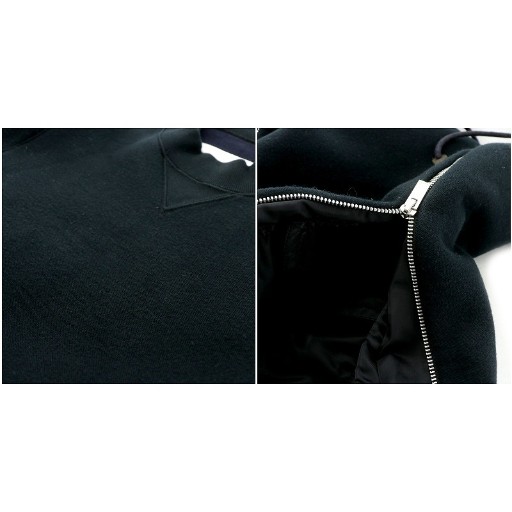 【中古】サカイ sacai Sponge Sweat MA-1 Dress ワンピース ひざ丈 スウェット Vガゼット 切替 1 M ブラック SCW-059_6