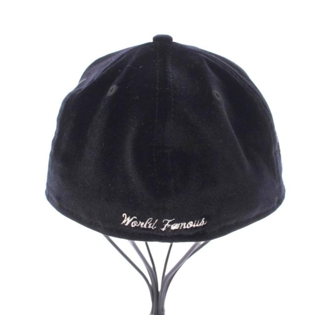【中古】シュプリーム NEW ERA Velour Box Logo ベロアボックスロゴ キャップ 帽子 刺繍 57.7cm 黒 ブラック