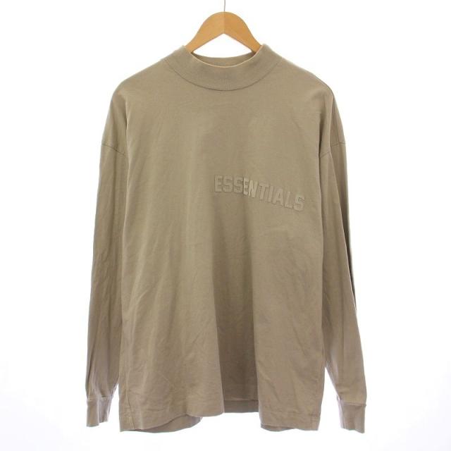 【中古】エフオージー エッセンシャルズ FOG ESSENTIALS Tシャツ ロンT 長袖 クルーネック ロゴ プリント S カーキ