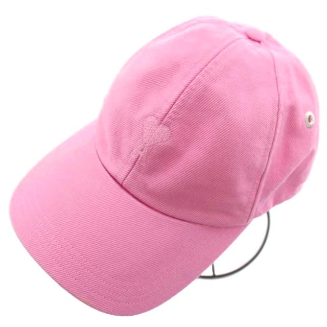 【中古】アミ アレクサンドル マテュッシ TONAL AMI DE COEUR EMBROIDERY CAP ベースボールキャップ 野球帽 ピンク