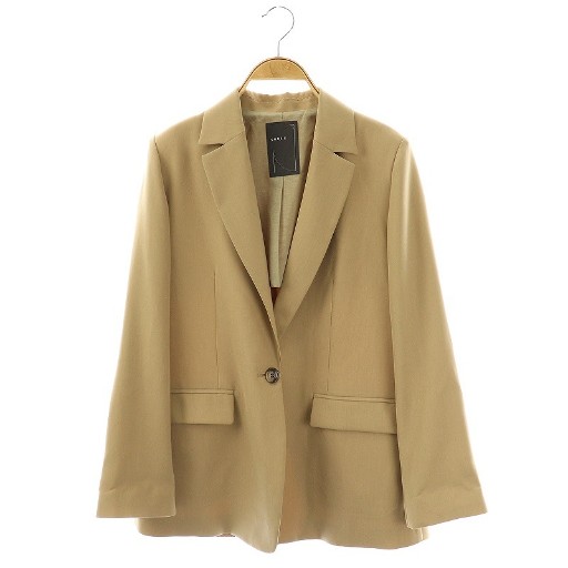 【中古】ノーブル NOBLE 24SS バッククロスオーバージャケット テーラードジャケット 36 ベージュ ■OS レディース