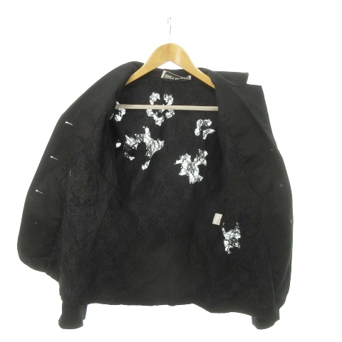 【中古】イッセイミヤケ ISSEY MIYAKE 03AW デストロイ レース 切替 ジャケット テーラード シングル 花柄 3 L 黒 中古】イッセイミヤケ ISSEY MIYAKE 03AW デストロイ レース 切替