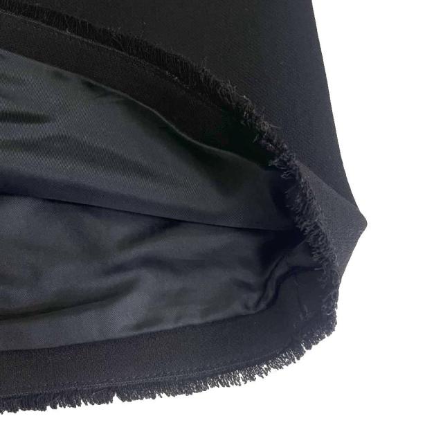 【中古】プラダ PRADA フロントフラップ タイトスカート フリンジ ウール ひざ丈 38 黒 ブラック レディース 中古】プラダ PRADA フロントフラップ タイトスカート フリンジ ウール