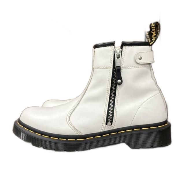 【中古】ドクターマーチン DR.MARTENS ツインジップブーツ ショートブーツ レザー ジップアップ 39 24.5cm 白 2976