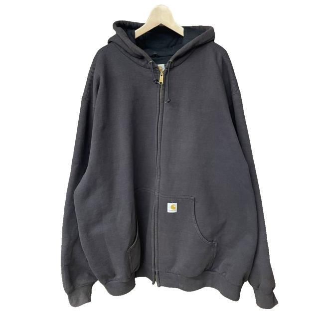 【中古】カーハート carhartt ジップアップパーカー 裏地サーマル 長袖 J149BLK 3XL 大きいサイズ ブラック メンズ