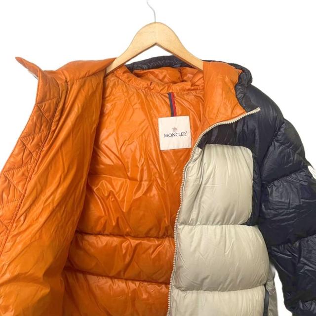 【中古】モンクレール MONCLER 19年 LATOUR ダウンジャケット ロゴ E20914134485 3 ベージュ ブラック ☆AA★_2