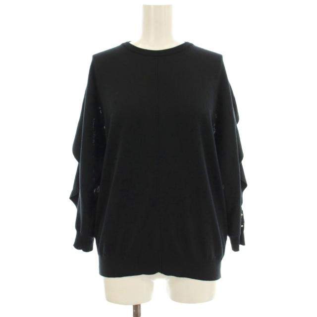 【中古】ヴァレンティノ ヴァレンチノ ニット セーター 長袖 ドルマンスリーブ クルーネック レース切替 フリル