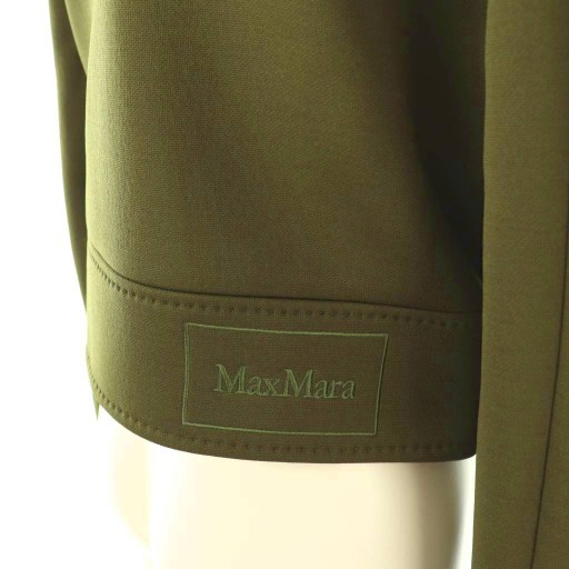 【中古】マックスマーラ MAX MARA short jersey jacket ライダースジャケット ブルゾン IT34 カーキ ■OS_4