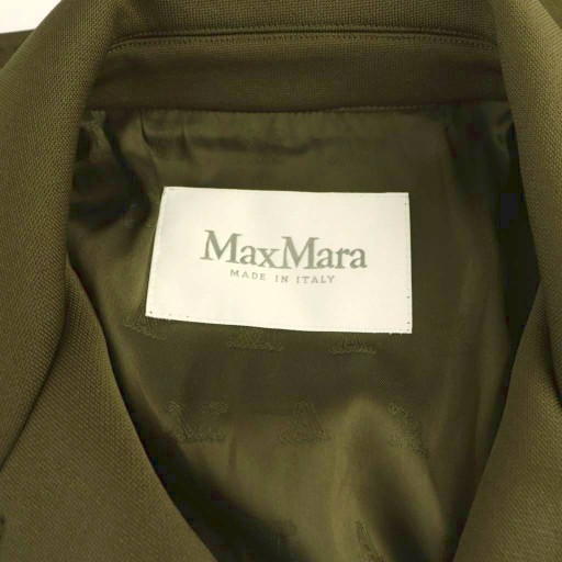 【中古】マックスマーラ MAX MARA short jersey jacket ライダースジャケット ブルゾン IT34 カーキ ■OS_7
