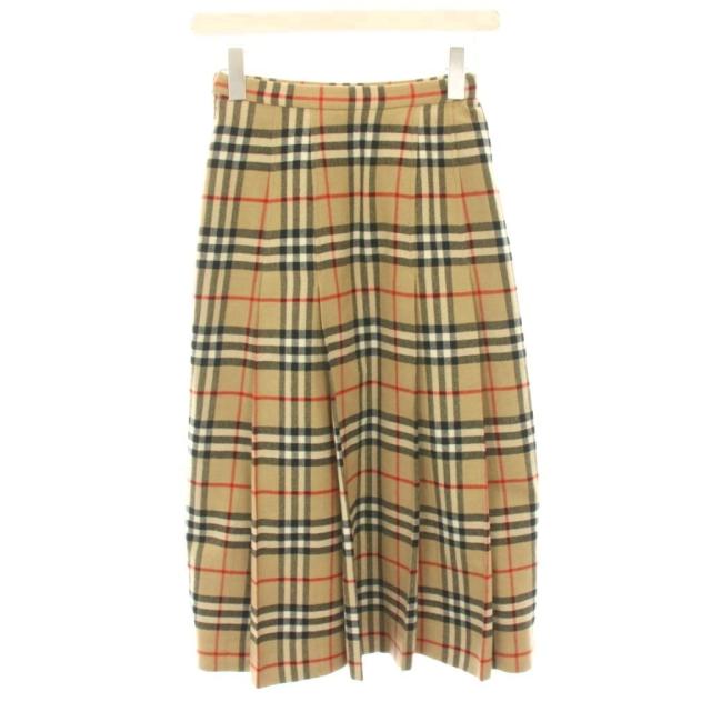 【中古】バーバリーズ Burberrys ノバチェック スカート ロング プリーツ フレア チェック柄 ヴィンテージ ベージュ