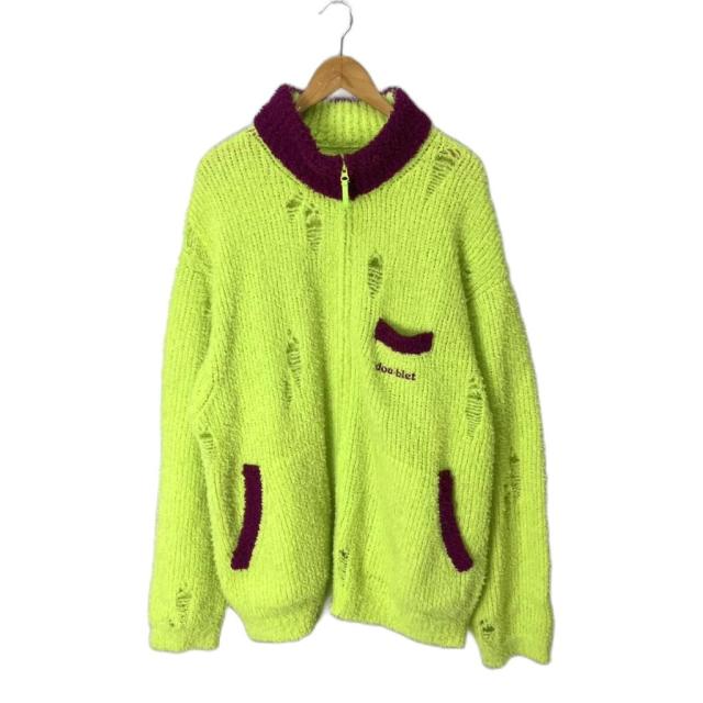 【中古】ダブレット doublet MEN ニットブルゾン FLEECE TRIM KNIT BLOUSON ジャケット ニットジャケット L