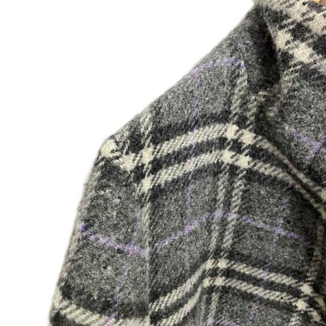 【中古】バーバリー ロンドン BURBERRY LONDON ウール100％ ノバチェック ハイネック ロングコート USA6　グレー レディース_4