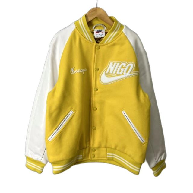 【中古】ナイキ NIKE x NIGO NRG Varsity Jacket スタジャン ブルゾン バーシティジャケット M イエロー FV5670-735