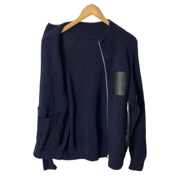 【中古】 SOPHNET. BRITISH WOOL ZIP UP KNIT ニット ダブルジップ セーター M ネイビー soph-192116 メンズ