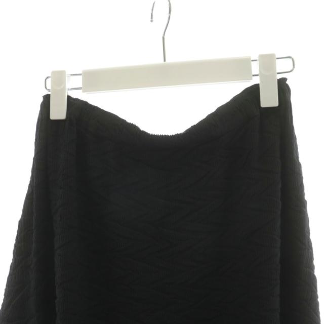【中古】イッセイミヤケ ISSEY MIYAKE シワプリーツ フレアスカート ひざ丈 2 黒 ブラック IM63FG185 /AN49_2