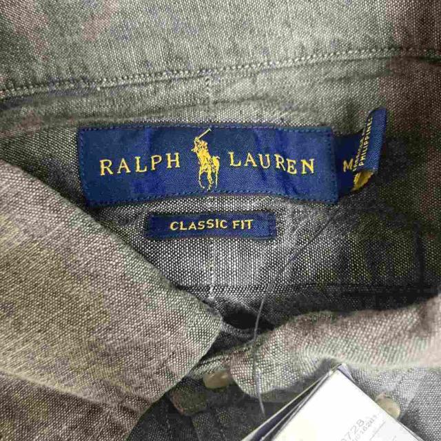 【中古】ポロ バイ ラルフローレン Polo by Ralph Lauren シャツ 長袖 ボタンダウンシャツ M グレー メンズ_4