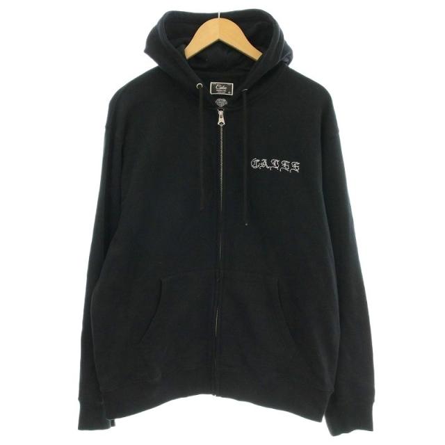 【中古】tattoo studio yamada パーカー スウェット ジップアップ ラインストーン M 黒 ブラック CL4-CST-5 /☆G