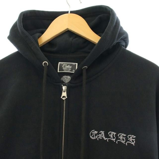 【中古】tattoo studio yamada パーカー スウェット ジップアップ ラインストーン M 黒 ブラック CL4-CST-5 /☆G_3