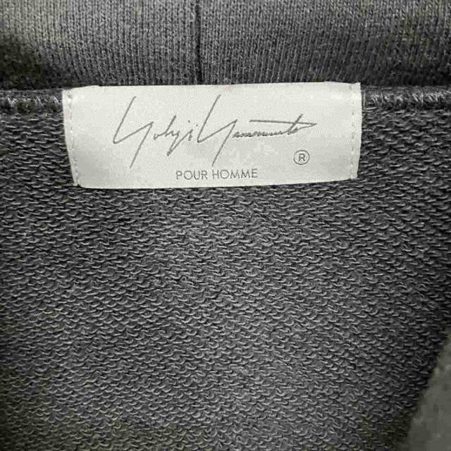 【中古】YOHJI YAMAMOTO POUR HOMME パーカー ロゴ刺繍 フーディ 3 ブラック HG-T27-077 メンズ_4