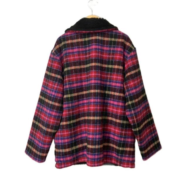 【中古】シュプリーム SUPREME Plaid Car Coat カーコート チェック 裏ボア ジャケット S ピンク メンズ_1