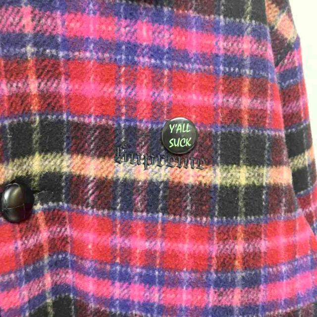 【中古】シュプリーム SUPREME Plaid Car Coat カーコート チェック 裏ボア ジャケット S ピンク メンズ_7