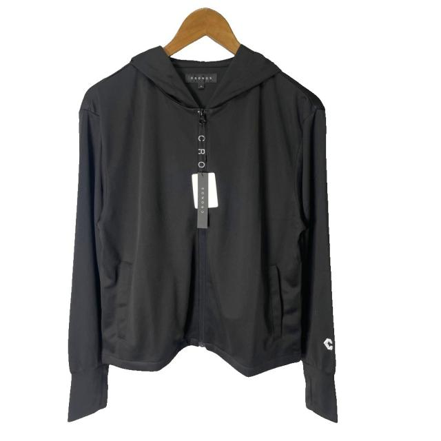 【中古】クロノス CRONOS ジップアップパーカー ブルゾン ロゴ 長袖 PK-2457 M ブラック レディース