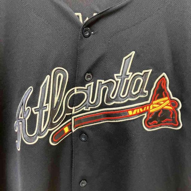【中古】マジェスティック MAJESTIC ベースボールシャツ ヴィンテージ ブレーブス 半袖 54 ネイビー メンズ_5