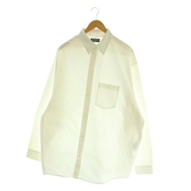【中古】バレンシアガ BALENCIAGA UNIFIT オーバーシャツ 長袖 M 白 662977 /MI ■OS ユニセックス