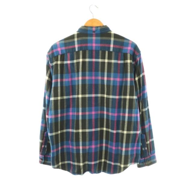 【中古】シュプリーム SUPREME 23AW Plaid Flannel Shirt シャツ チェック柄 長袖 コットン M 青 黒 ■OS ■SH_1