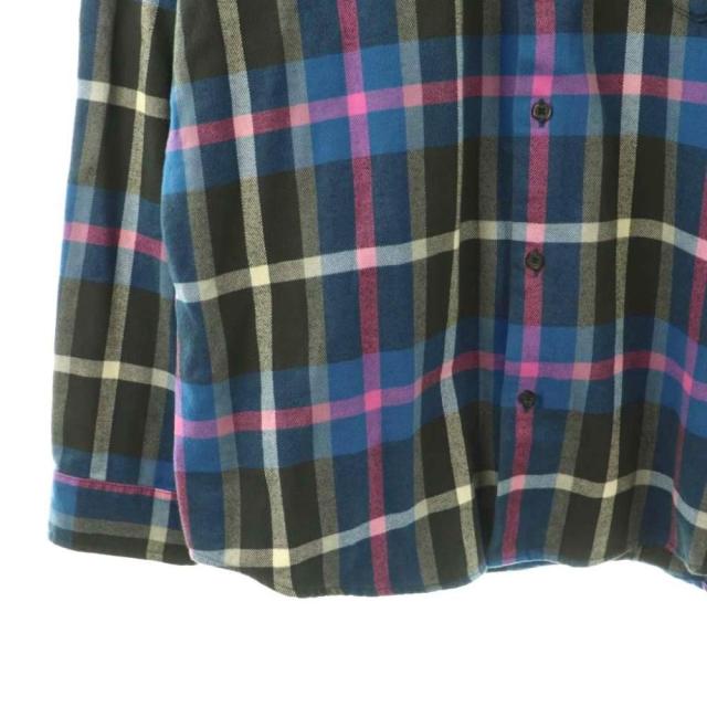 【中古】シュプリーム SUPREME 23AW Plaid Flannel Shirt シャツ チェック柄 長袖 コットン M 青 黒 ■OS ■SH_3