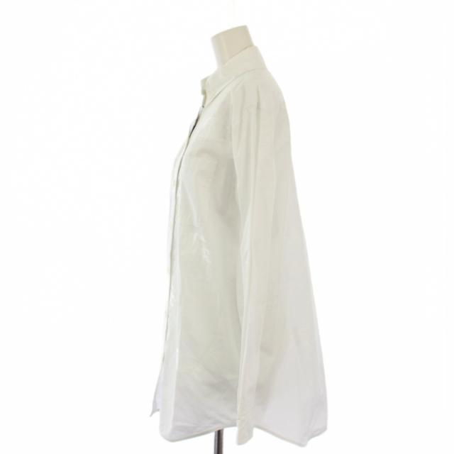 【中古】バーバリー cotton blend shirt シャツ コットン ロゴ 長袖 ポケット ホース プリント IT36 白 8067848 /TK_2