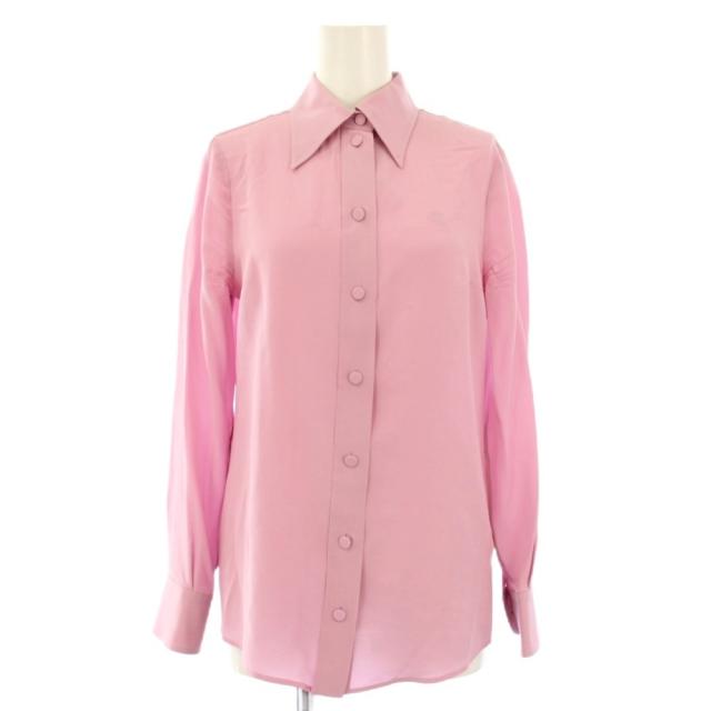 【中古】グッチ GUCCI シャツ ブラウス GGロゴ シルク 36 ピンク 627407 /KH レディース